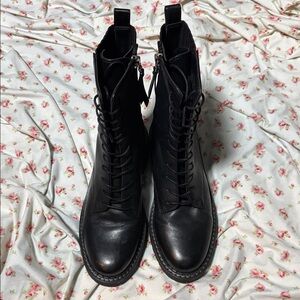 Sam Edelman Women's Black Lace-Up Combat Boots